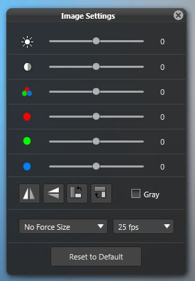 Image Settings Window